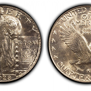 1928-D (Type 3) Standing Liberty Quarter, PCGS OGH MS64