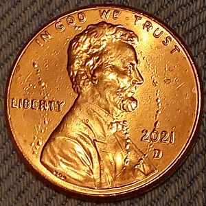 2021D Lincoln Cent error