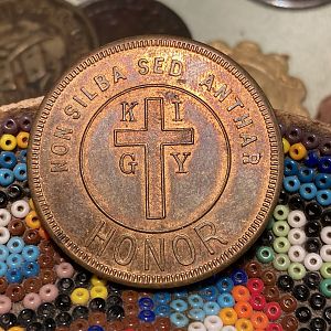 1866 KKK Hate Token Reverse 32.5mm-Duty & Honor, kept only for history