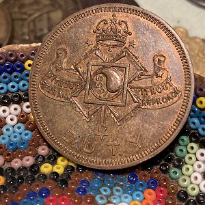 1866 KKK Hate Token Obverse 32.5mm-Duty & Honor, kept only for history
