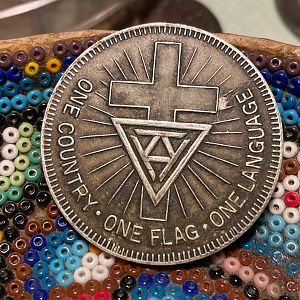 1866 KKK Racist Hate Token Reverse 32.5mm- kept only for history