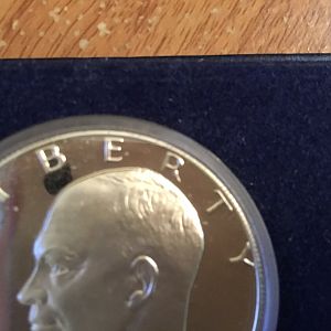 1976 S Silver Proof Ike - Peg Leg Obv