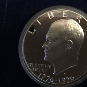 1976 S Silver Proof Ike - Peg Leg Obv