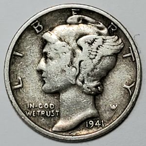 1941 Mercury Dime Obverse