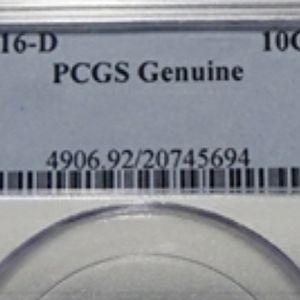 PCGS 1916 D label