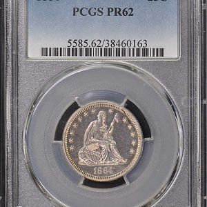 1884-P Seated Liberty quarter PCGS PR62 (obverse)