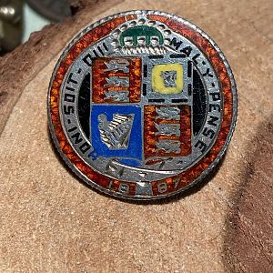 1887 Victoria Great Britain Honi Soit Qui Mal Y Pense Coin Enameled Pin-Obverse