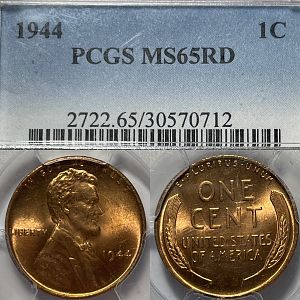 1944 MS65RD Lincoln Cent