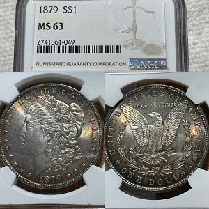 1879 Toned MS63 Morgan $1