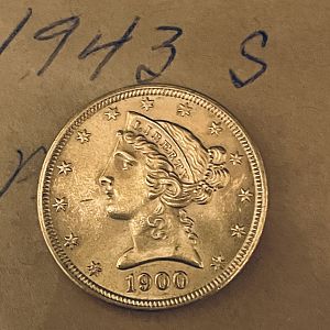 1900 $5 Gold obverse