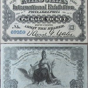 1876 Sesquicentennial International Expo Admission Ticket 69359