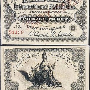 1876 Sesquicentennial International Expo Admission Ticket 31138