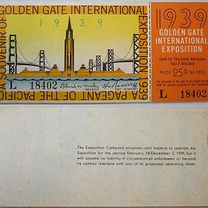 1939 Golden Gate International Expo Ticket L