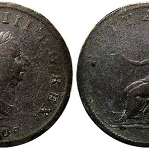 C167 1807 George III Great Britain Halfpenny