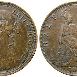 C182 1889 Victoria Half Penny