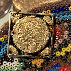 1910 Indian Head Quarter Eagle in 10k Gold Bezel