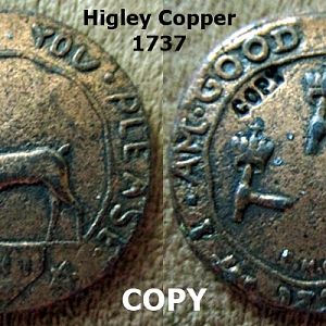 REPLICA US Colonial Coinage  Higley Copper