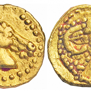 KYRENAICA, Barke.Kyrene.Circa 435-331 ,gold.BC. AV Three-quarter Obol . From Cleopatranumismatics