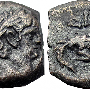 EGYPT, Alexandria. Claudius. AD 41-54. Æ Dichalkon