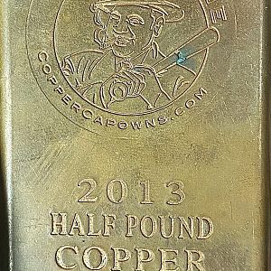 2013 1/2lb Copper Bullion Bar