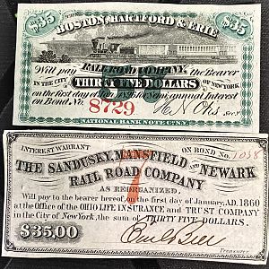 1867 and 1860 Confederate Interest Notes