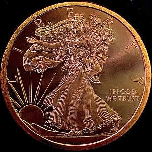 1 oz Walking Liberty Copper Round - Obverse