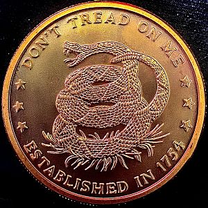 1oz Don't Tread On Me Copper Round - Obverse