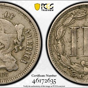 Graded 3 Cent Nickels