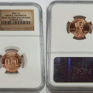 2009 MS66 Red First Day of Issue "Birth and Childhood" Commemorative