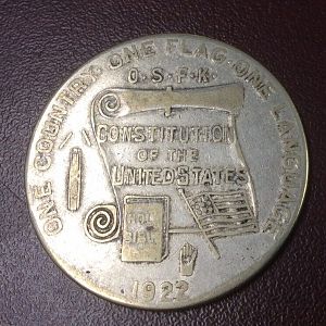 1922 Ku Klux Klan -So Called Dollar HK-908