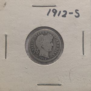 1912 S Barber dime - front