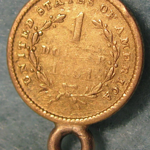 1851 Liberty Dollar Coin/ Love Token Reverse