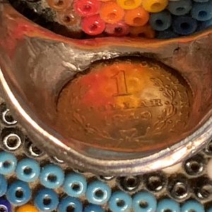 1849 Gold $1 Dollar Coin in 14k White Gold