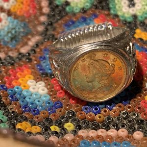 1849 Gold $1 Dollar Coin in 14k White Gold