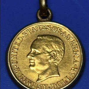 1916 McKinley One Dollar Gold Coin 22k-Barber Obverse 1.6 grams