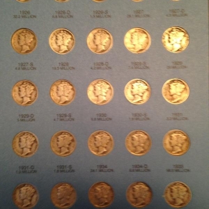 Complete Mercury Dime Set page 1