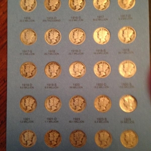 Complete Mercury dime set page 3