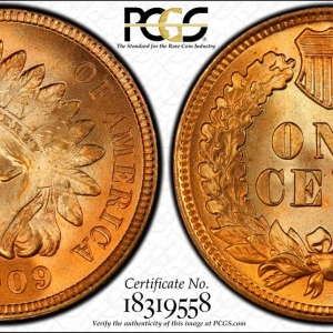 1909 Indian Head Cent PCGS MS66RD