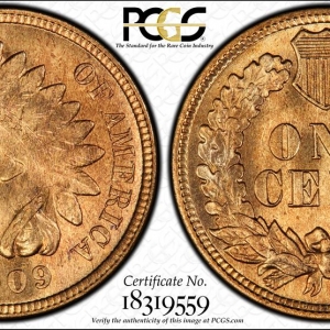 1909-S Indian Head Cent PCGS MS65RD