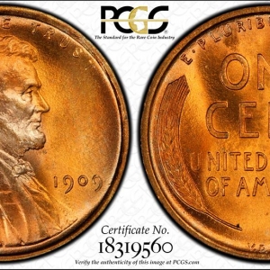 1909 VDB Lincoln Cent PCGS MS67RD