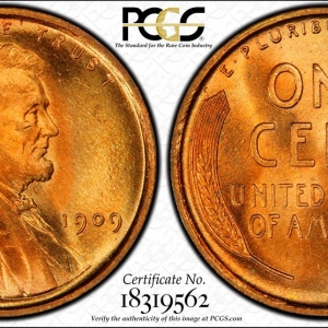 1909 Lincoln Cent PCGS MS66+RD