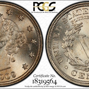 1909 Liberty Nickel PCGS MS66