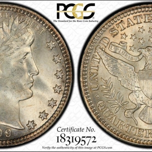 1909-S Barber Quarter PCGS MS66
