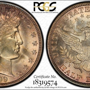 1909-O Barber Half PCGS MS65