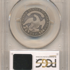 1818 QUARTER DOLLAR - CAPPED BUST, LARGE SIZE PCGS MS 6, CAC Reverse Slab