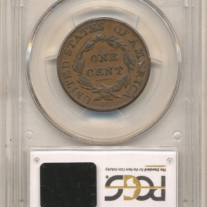 1826 CENT - CORONET PCGS MS 35, CAC Reverse Slab