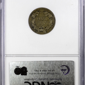 1857 CENT - FLYING EAGLE NGC MS 45, CAC Reverse Slab