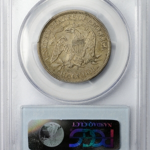 1876 S HALF DOLLAR - SEATED LIBERTY, MOTTO PCGS MS 40, CAC Reverse Slab