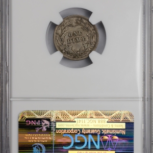 1900 S DIME - BARBER LIBERTY HEAD NGC MS 58, CAC Reverse Slab