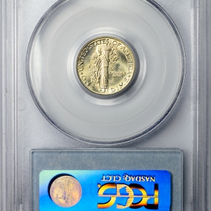 1938 DIME - MERCURY PCGS MS 65 FB, CAC Reverse Slab